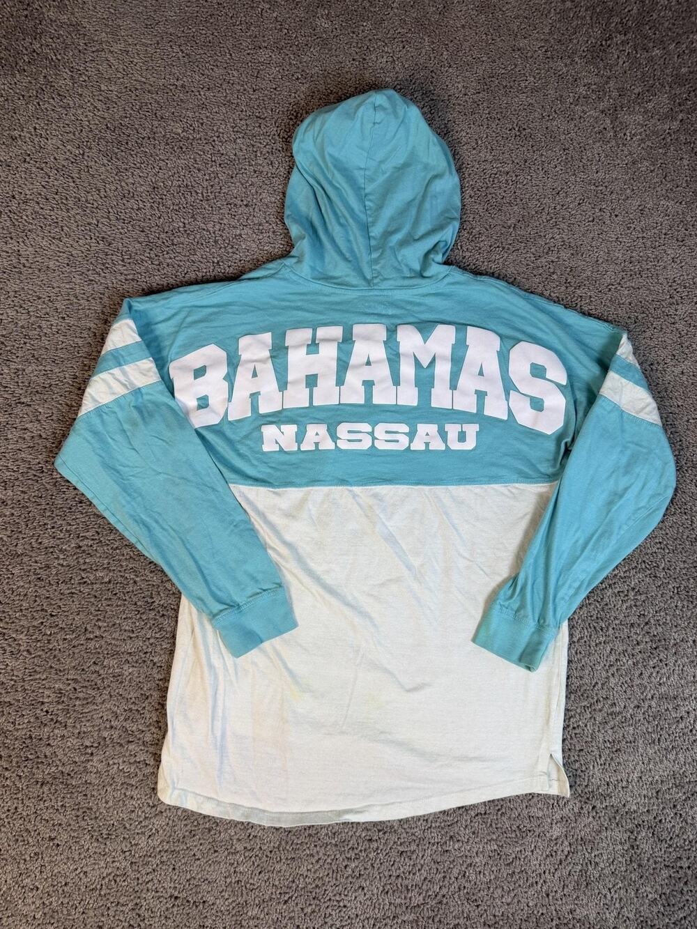 Paradise Hoodie Mens L Blue Bahamas Nassau Graphic Lightweight Hooded Jersey